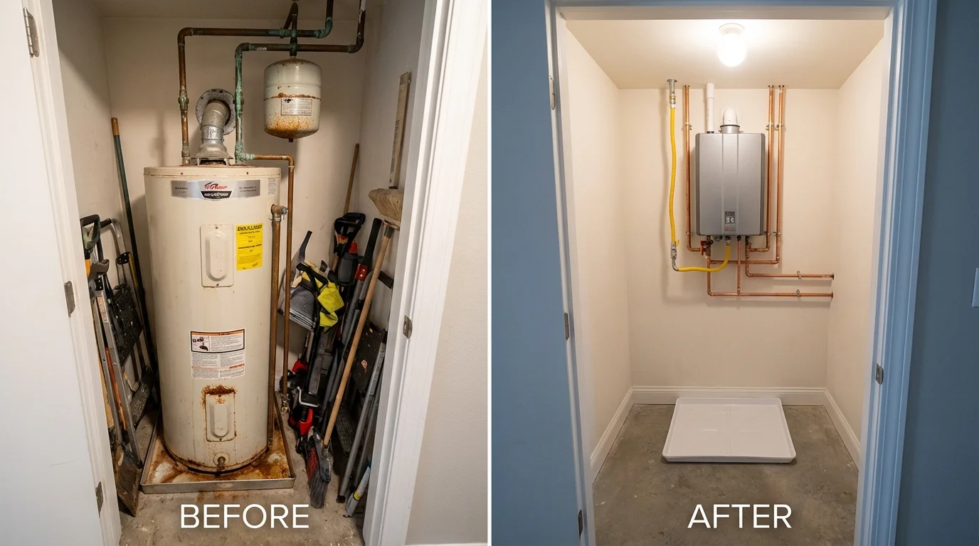 Tank water heater versus wall-mounted tankless unit comparison for Heber City, UT homeowners