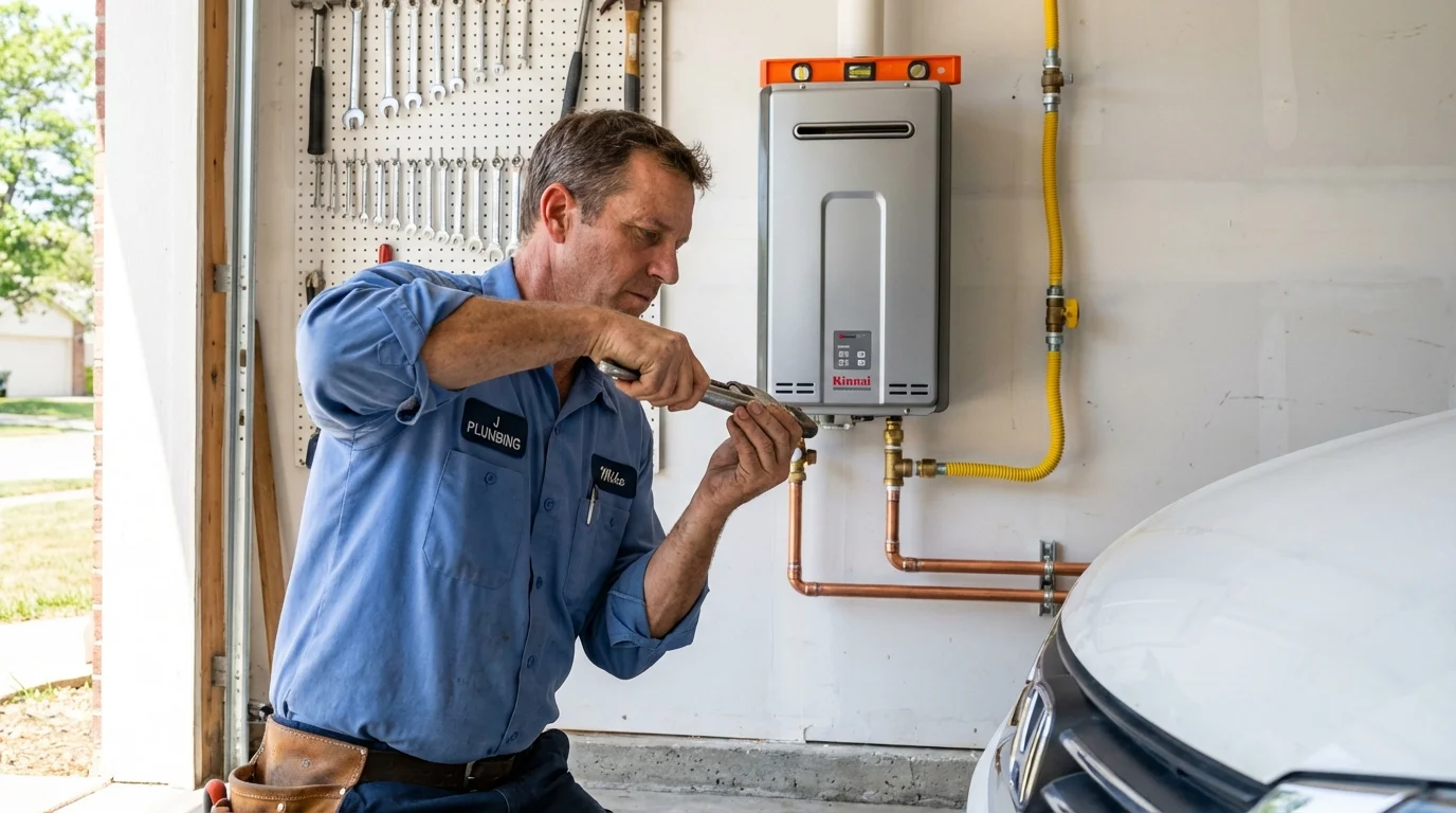 Tankless water heater installation by a Johns Plumbing LLC plumber in Heber City